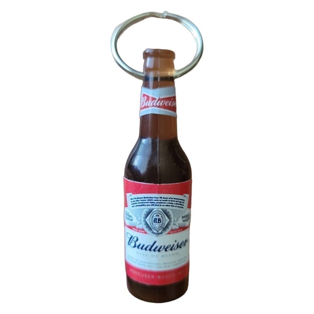 BUDWEISER Bottle Opener Keychain Beer Bottle Mini Key Ring New Vintage 2.5"